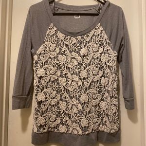 Gray lace sweater